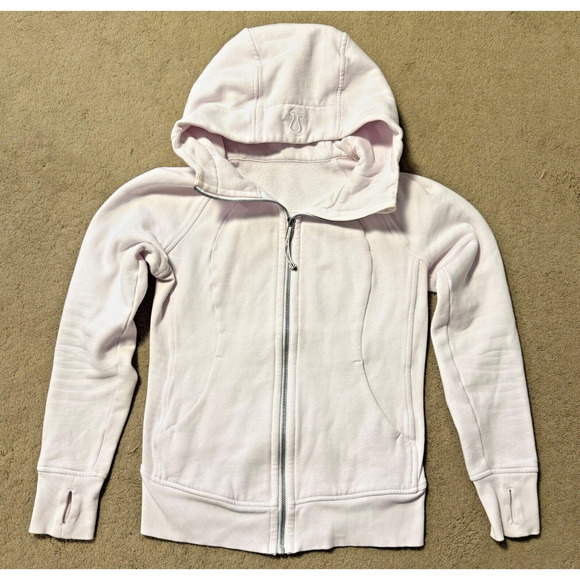Lululemon Hoodie Womens Scuba Full Zip Hoodie Size 4 Light Pink EUC - Picture 1 of 8